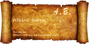 Albini Barna névjegykártya